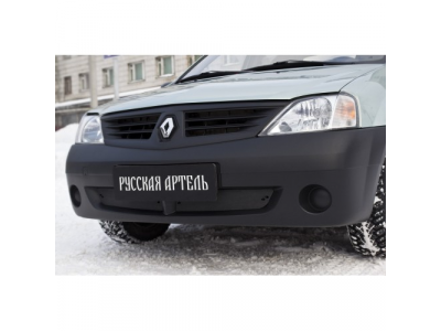 Зимняя заглушка решетки переднего бампера для Renault Logan 2004—2010